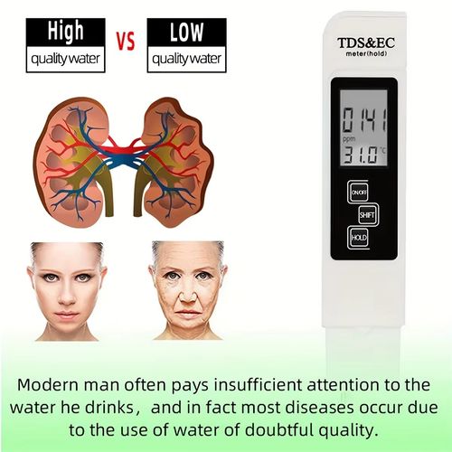 💧🔬 Testeur de Qualité d'Eau 3-en-1 : Précision TDS, EC et Température pour une Eau Pure !