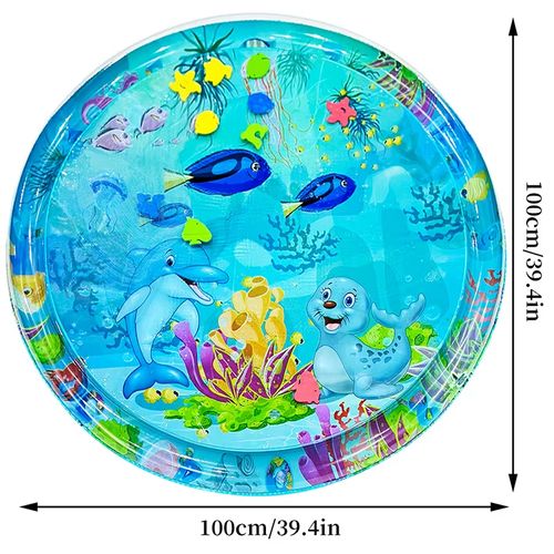 Tapis d'eau rond 100 cm pour bébé, aventure sous-marine
