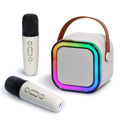 🎤✨Mini Machine Karaoké Enfant 2 Micros Sans Fil Lumières RGB COD