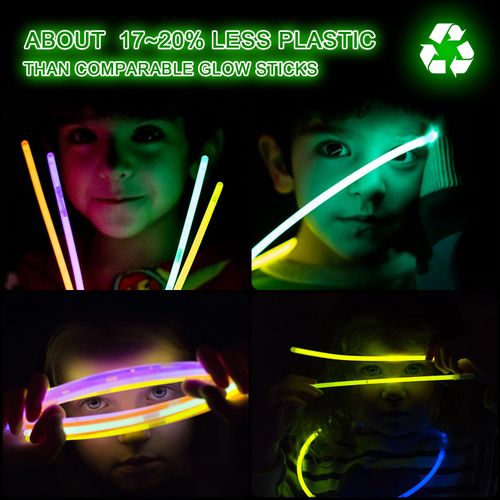 Lot de 100 bâtons lumineux avec connecteurs – Accessoires de fête ultra-lumineux phosphorescents, COD