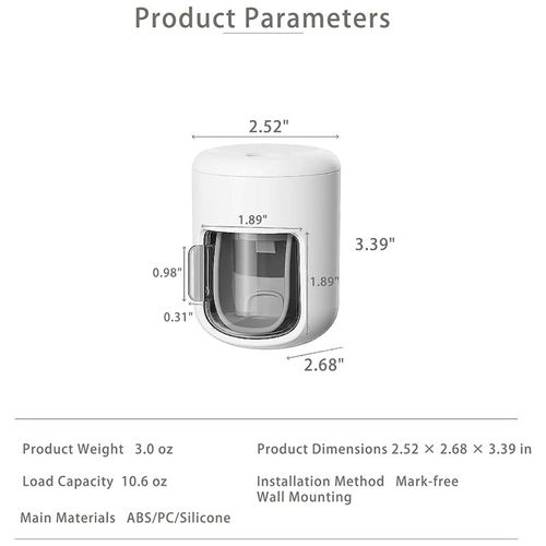 Distributeur automatique de dentifrice mural pour salle de bain (sans perçage) – Dosage précis, simple et pratique