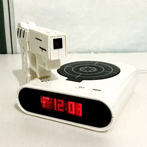 Réveil numérique avec pistolet et cible – Réveil interactif avec jeu de tir pour les gros dormeurs