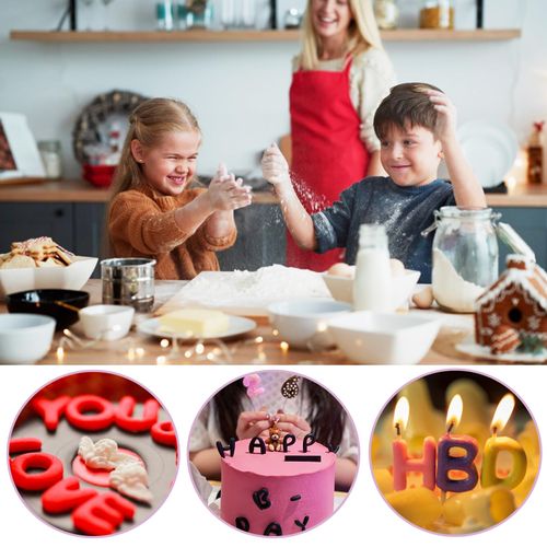 Lot de 2 moules en silicone réutilisables (chiffres et lettres) pour glaçons, bonbons et biscuits