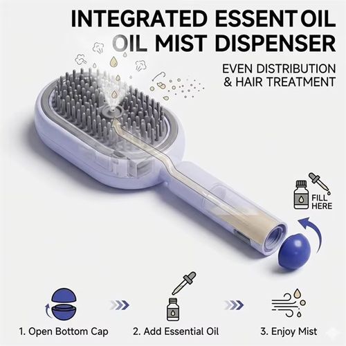 Brosse de Massage Scalp Électrique 3-en-1 avec Spray & Huile Essentielle : Soins Capillaires Professionnels à la Maison ! 💆‍♀️✨