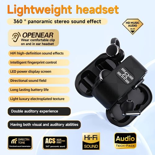 Écouteurs intra-auriculaires Bluetooth sans fil 4 en 1, clipsables TWS, pour jeux et musique