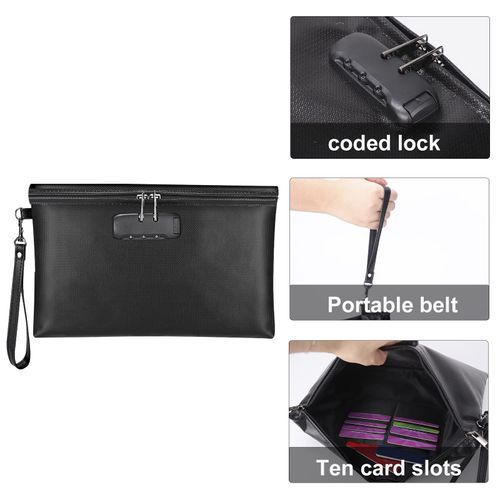 Pochette de rangement ignifugée à code pour argent documents COD