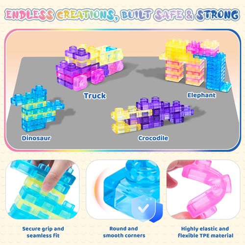 Lot de 40 blocs de construction sensoriels souples et colorés pour tout-petits et enfants