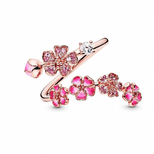 🌸Bague fleur pêche ouverte ajustable bijou femme COD