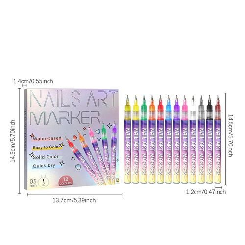 Lot de 2 💅 Stylos de nail art 12 couleurs  COD