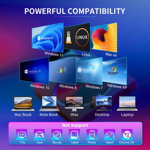 Lecteur graveur CD DVD portable 6 en 1 compatible tous OS COD