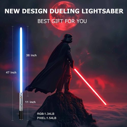 Sabre laser jouet manche métal 16 couleurs sons de combat COD