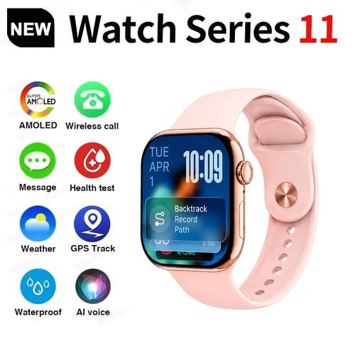 Montre connectée multifonction avec écran tactile HD intégral, appels Bluetooth, suivi de la santé, podomètre et étanchéité IP68.