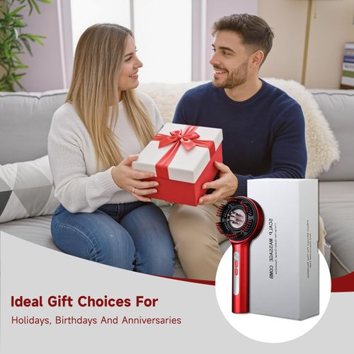 💆‍♀️🔴Brosse Massage Cuir Cheveux 3 en 1 5 Niveaux COD