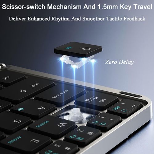 ⌨️✨ Clavier Bluetooth Pliable avec Pavé Tactile — Multi-Appareils ! 🛑 Paiement à la Livraison (COD) 💰