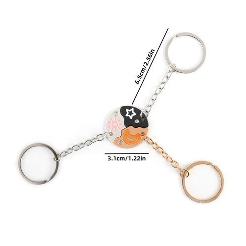🌙☀️⭐ Porte-Clés Trio Lune Soleil Étoiles COD