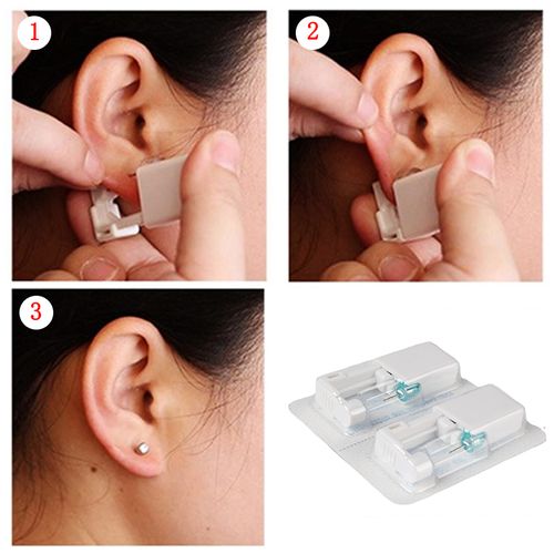 💎Pistolet Perçage Oreille Jetable 24 Pièces Diamant 3mm COD