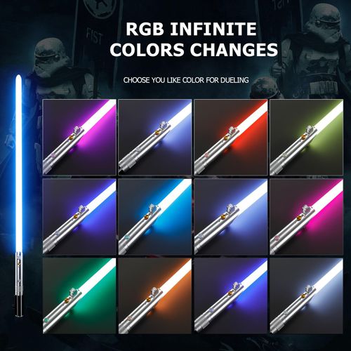 Sabre laser jouet manche métal 16 couleurs sons de combat COD