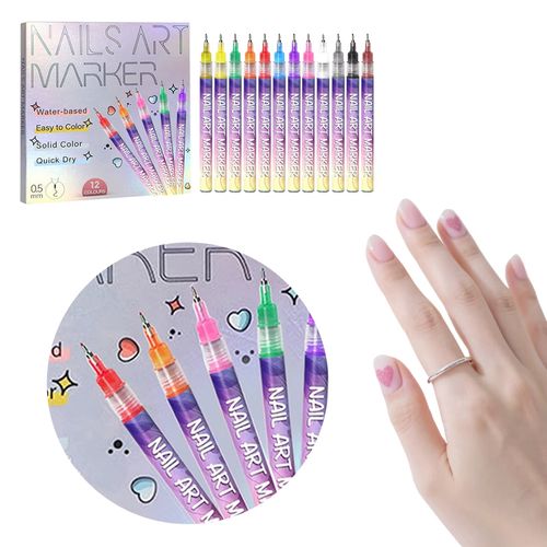 Lot de 2 💅 Stylos de nail art 12 couleurs  COD