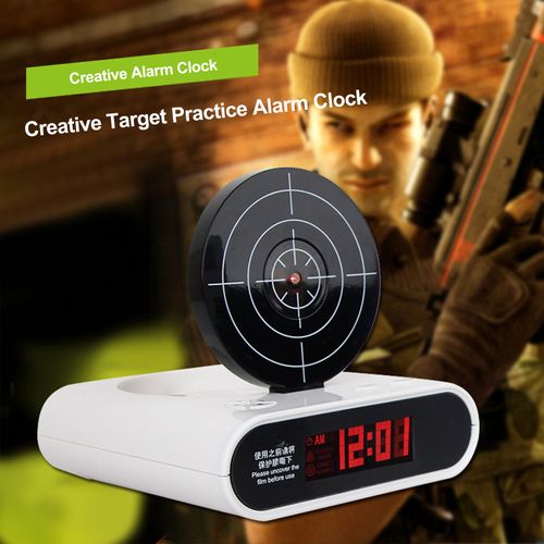 Réveil numérique avec pistolet et cible – Réveil interactif avec jeu de tir pour les gros dormeurs