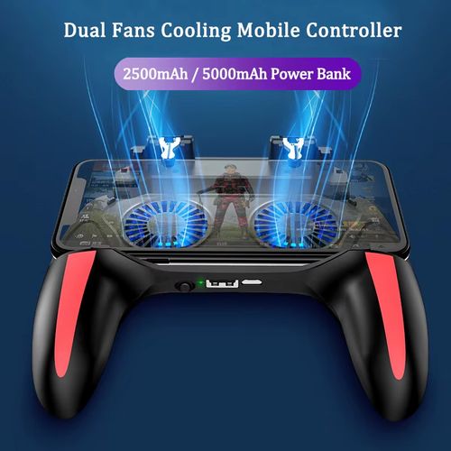 Manette de Jeu Mobile avec Double Ventilateur et Batterie Externe 2500 ou 5000 mAh pour iOS et Android