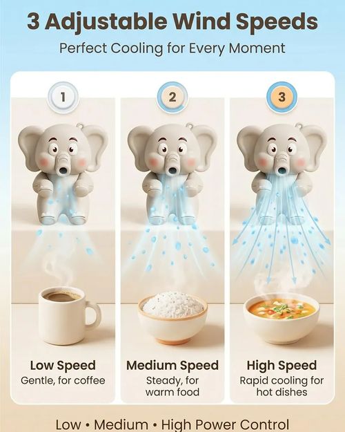 🐘✨ Mini Ventilateur Mignon avec Clip — Refroidit Votre Café et Soupe ! 🛑 Paiement à la Livraison (COD) 💰