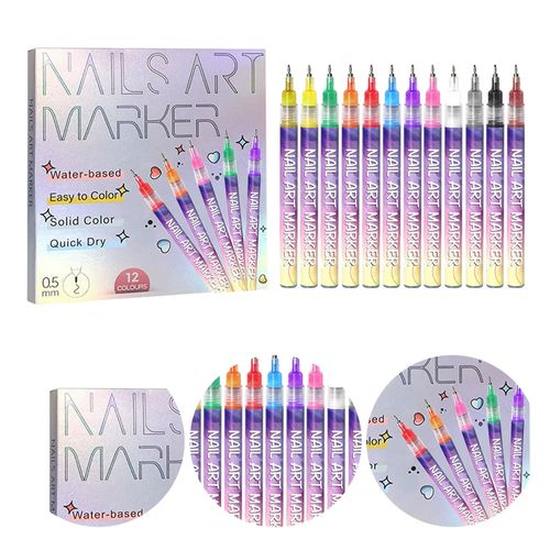 Lot de 2 💅 Stylos de nail art 12 couleurs  COD