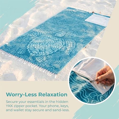 Sac serviette de plage 2 en 1 microfibre COD