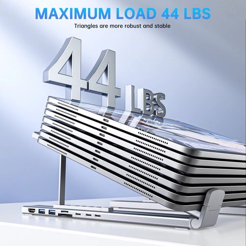 Support pour Ordinateur Portable USB C 8 en 1 avec Station d Accueil Universelle et Hub Pliable