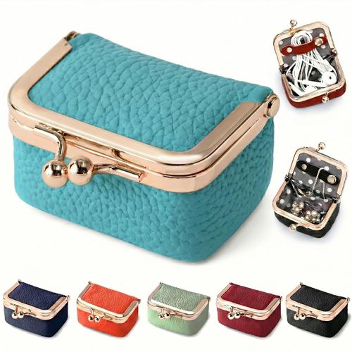 Lot 2 coffrets rangement bijoux portable rose bleu COD