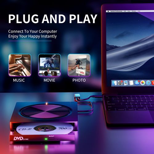 Lecteur graveur CD DVD portable 6 en 1 compatible tous OS COD