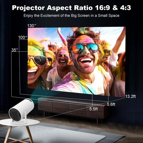 Mini projecteur portable HY300 4K Wifi6 Android COD