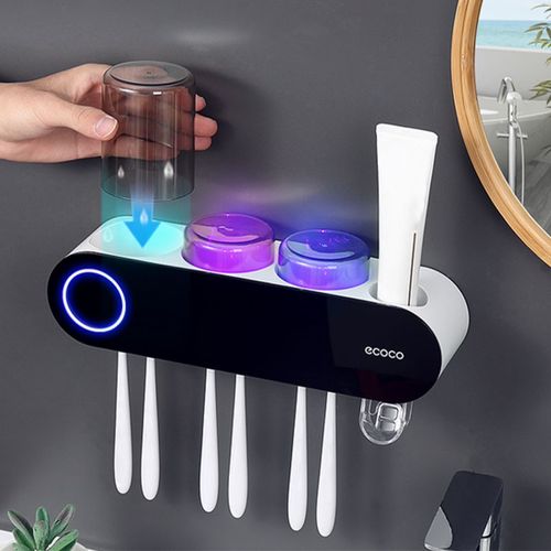 🪥✨ Porte-Brosses Mural avec Stérilisateur UV & Distributeur de Dentifrice ! 🛑 Paiement à la Livraison (COD) 💰