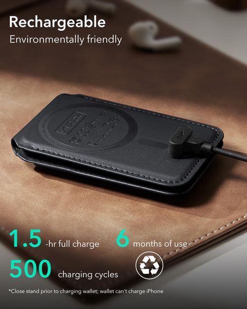 Porte-cartes magnétique avec fonction de localisation et support pour smartphone
