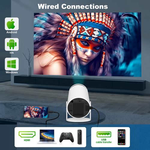 Mini projecteur portable HY300 4K Wifi6 Android COD