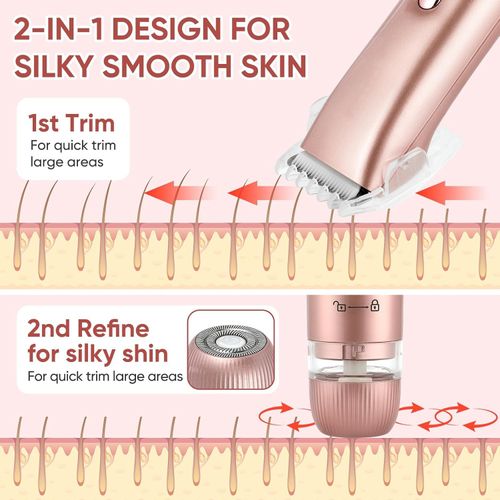 🌸Tondeuse Électrique Double Tête IPX7 Étanche Femme COD