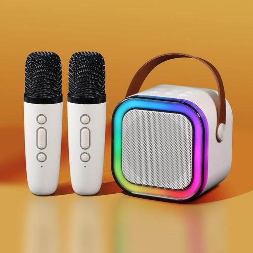🎤✨Mini Machine Karaoké Enfant 2 Micros Sans Fil Lumières RGB COD