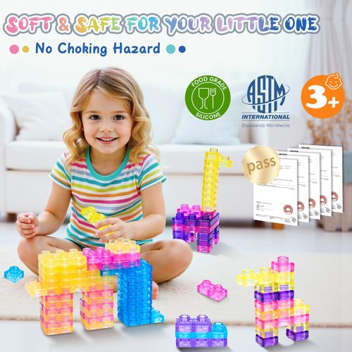 Lot de 40 blocs de construction sensoriels souples et colorés pour tout-petits et enfants