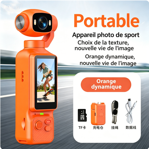 📸✨ Caméra de Poche HD — Stabilisateur Gimbal & Carte 64G Offerte ! 🛑 Paiement à la Livraison (COD) 💰