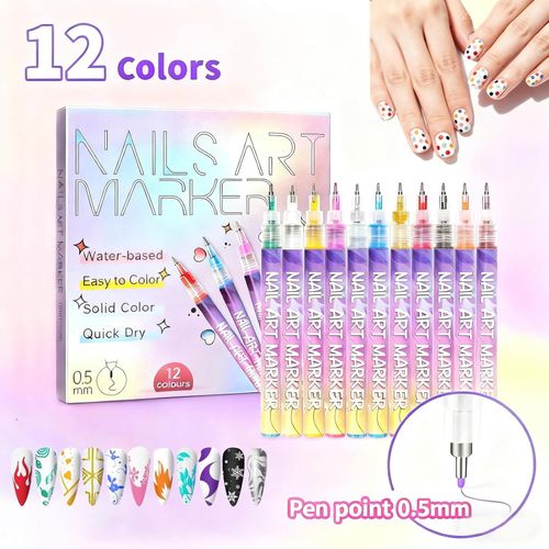Lot de 2 💅 Stylos de nail art 12 couleurs  COD