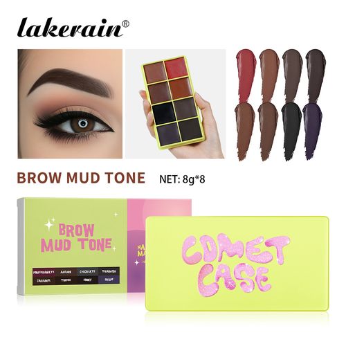 Kit de palettes de maquillage 3 pièces : enlumineur coloré, blush et crème pour sourcils