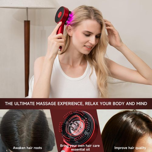 💆‍♀️🔴Brosse Massage Cuir Cheveux 3 en 1 5 Niveaux COD