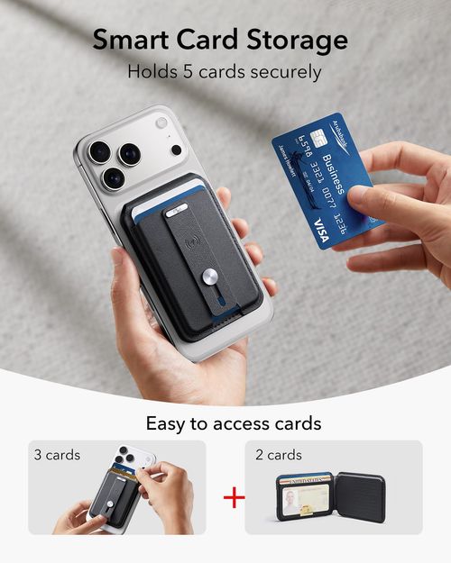 Porte-cartes magnétique avec fonction de localisation et support pour smartphone