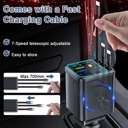 ✨Chargeur voiture 7en1 120W avec câbles rétractables COD