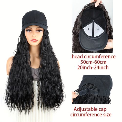 🧢✨ Casquette avec Chevelure Ondulée Intégrée — Style Élégant ! 🛑 Paiement à la Livraison (COD) 💰
