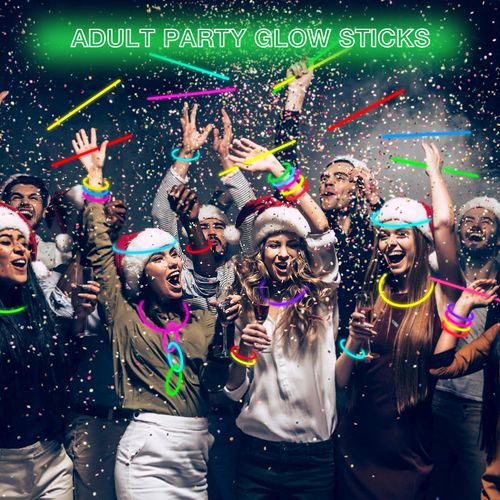 Lot de 100 bâtons lumineux avec connecteurs – Accessoires de fête ultra-lumineux phosphorescents, COD