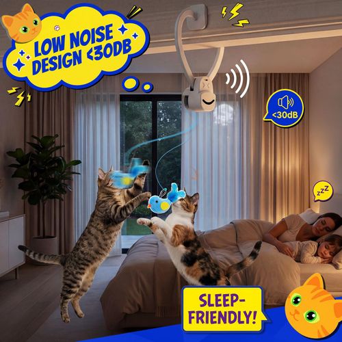 🐦 Jouet volant automatique pour chat dintérieur COD