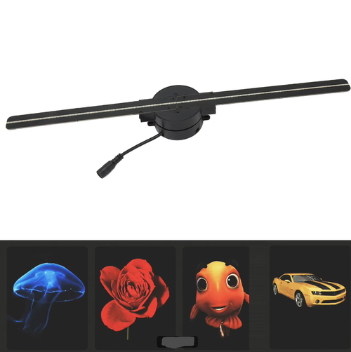Ventilateur holographique 3D de 42 cm avec images personnalisables. Paiement à la livraison.