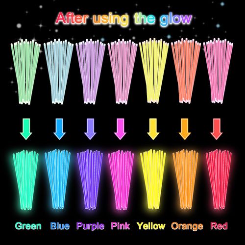 Lot de 100 bâtons lumineux avec connecteurs – Accessoires de fête ultra-lumineux phosphorescents, COD