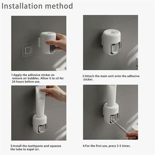 Distributeur automatique de dentifrice mural pour salle de bain (sans perçage) – Dosage précis, simple et pratique