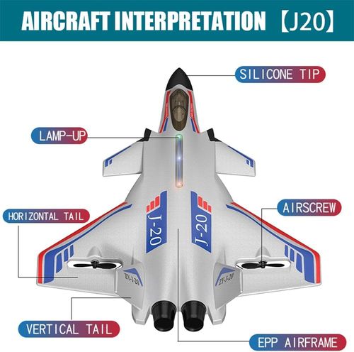 ✈️✨ Avion Télécommandé J-20 avec Gyroscope 6 Axes & Lumières — Prêt à Voler ! 🛑 Paiement à la Livraison (COD) 💰